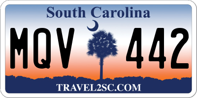 SC license plate MQV442