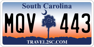 SC license plate MQV443