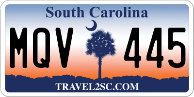 SC license plate MQV445