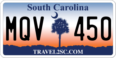 SC license plate MQV450