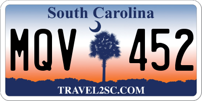 SC license plate MQV452