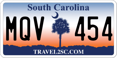 SC license plate MQV454