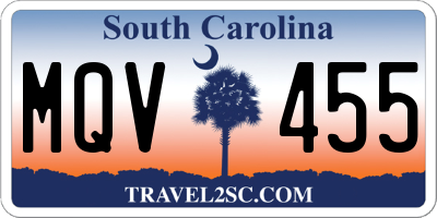 SC license plate MQV455