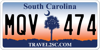 SC license plate MQV474