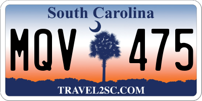 SC license plate MQV475