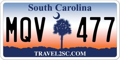 SC license plate MQV477