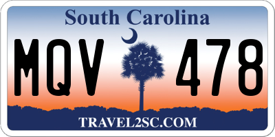 SC license plate MQV478