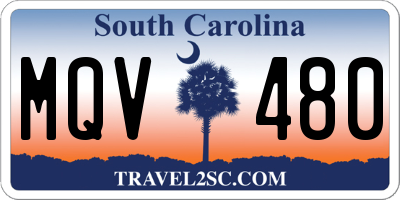 SC license plate MQV480