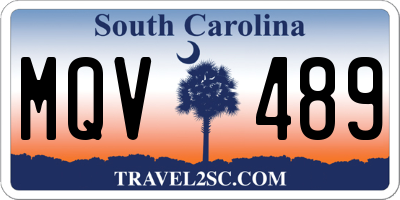 SC license plate MQV489