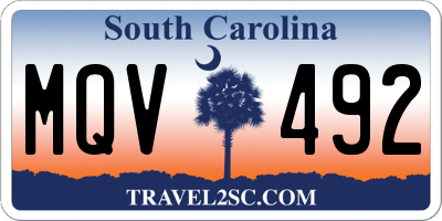 SC license plate MQV492