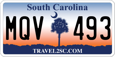 SC license plate MQV493