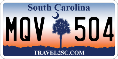 SC license plate MQV504