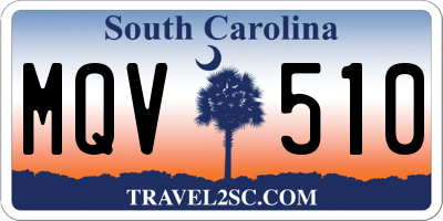 SC license plate MQV510