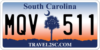 SC license plate MQV511