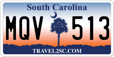 SC license plate MQV513