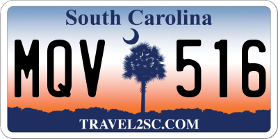 SC license plate MQV516