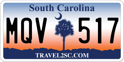 SC license plate MQV517