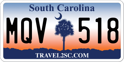 SC license plate MQV518