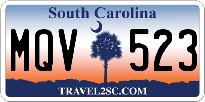SC license plate MQV523
