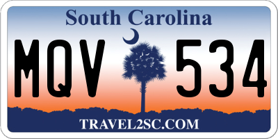 SC license plate MQV534