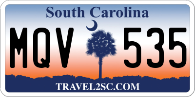 SC license plate MQV535