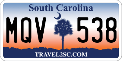 SC license plate MQV538