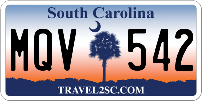 SC license plate MQV542