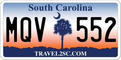 SC license plate MQV552