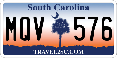 SC license plate MQV576