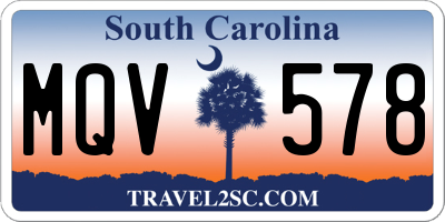 SC license plate MQV578