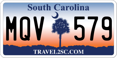 SC license plate MQV579