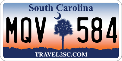 SC license plate MQV584