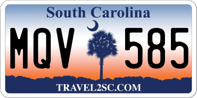 SC license plate MQV585