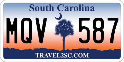 SC license plate MQV587