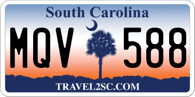 SC license plate MQV588