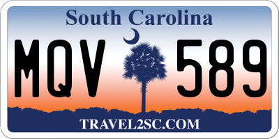 SC license plate MQV589