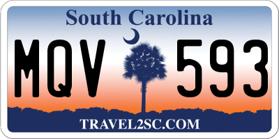 SC license plate MQV593
