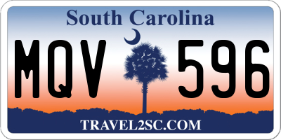 SC license plate MQV596