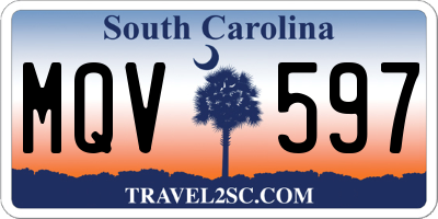 SC license plate MQV597
