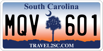 SC license plate MQV601