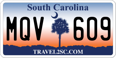 SC license plate MQV609