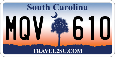 SC license plate MQV610