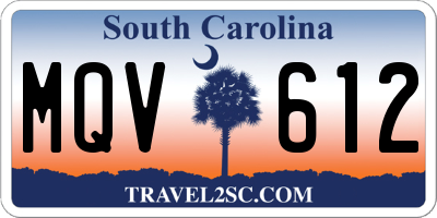 SC license plate MQV612