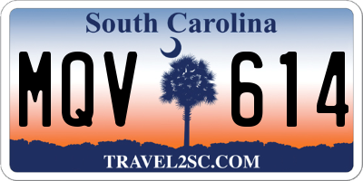 SC license plate MQV614