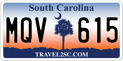 SC license plate MQV615