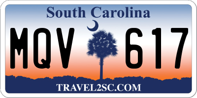 SC license plate MQV617