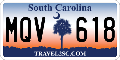 SC license plate MQV618