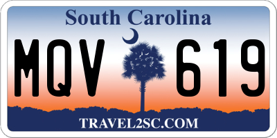 SC license plate MQV619