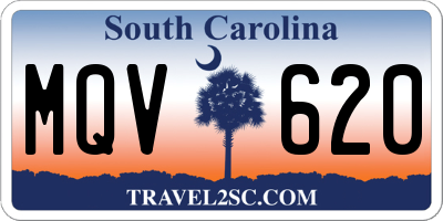 SC license plate MQV620