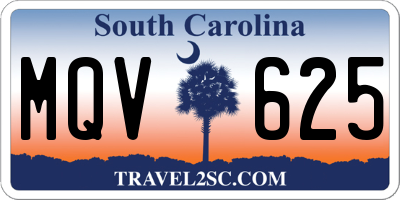 SC license plate MQV625